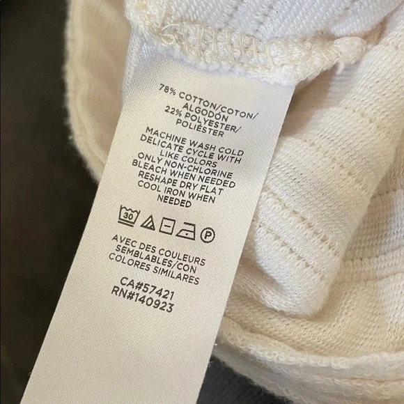 LOFT Ivory Textured Short Sleeve Top small Cream - Picture 6 of 6